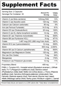 MycoSyn Pro Supplement Facts