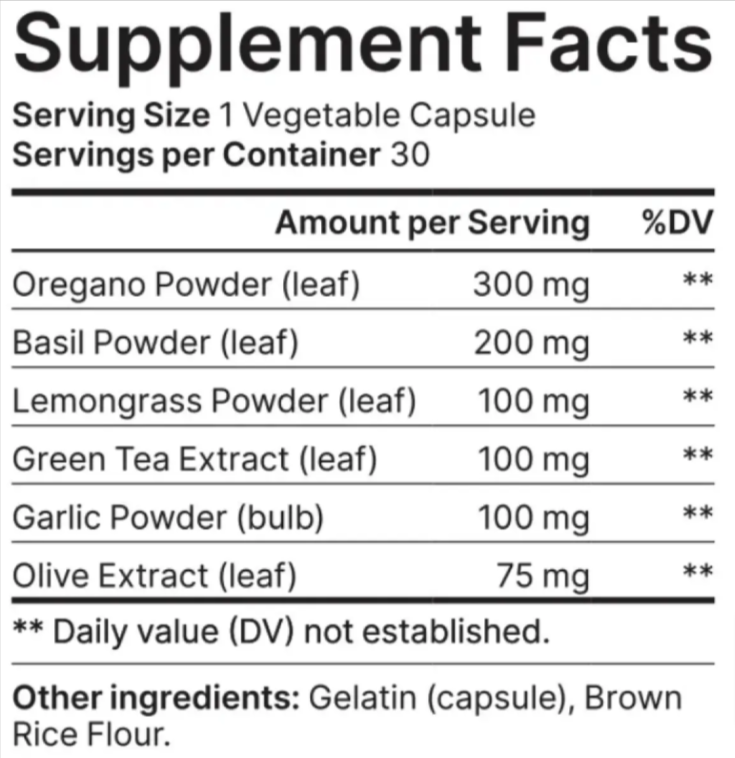 Nail Exodus Supplement facts